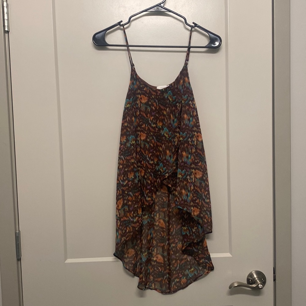 Lush Brown Floral Tank Top